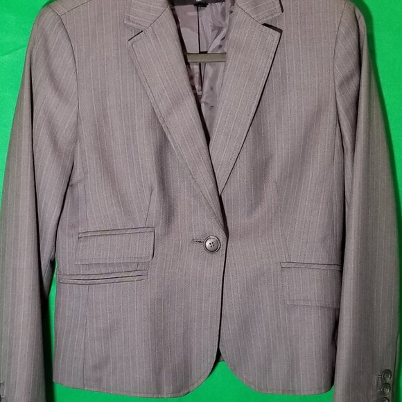 Nine West Suit Separates Jacket Size 8P Gray Career Blazer One Button - Picture 3 of 6